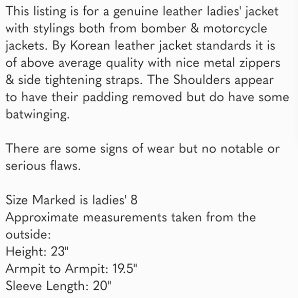 Vtg Genuine Leather Mot-Bomber Style Jacket 8 - Picture 2 of 10